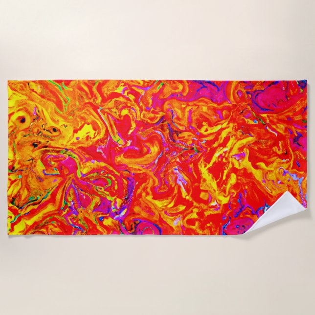 Bold Lava Colors Abstract Design Strandtuch (Vorderseite)