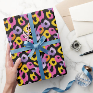 Bold Leopard Muster Retro Glam y2k Animal Print Geschenkpapier