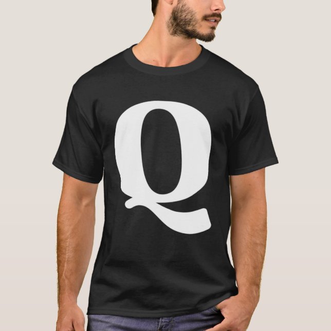 Bold Letter Q Alphabet Zeichen Big Schriftart Capi T-Shirt (Vorderseite)