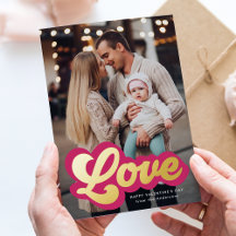 Bold Liebe Script Magenta und Gold Valentine's Day