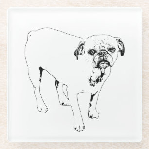 Bold Line Dog Untersetzer für fröhliche Zusammenkü