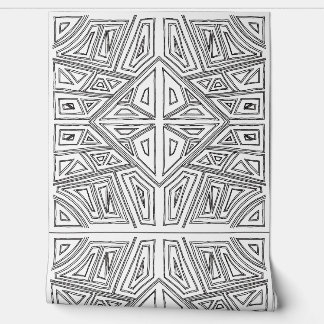 Bold Lines - Symmetrical Tile - White And Black Tapete