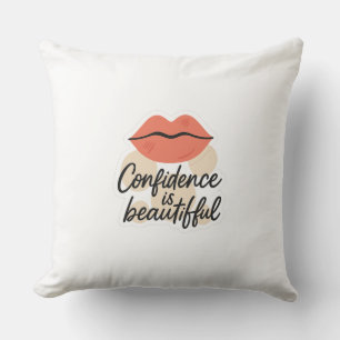 Bold Lip Art mit positivem Blick - Transparent Des Kissen