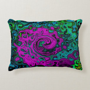 Bold Magenta Abstrakt Groovy Liquid Art Swirl Dekokissen