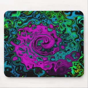 Bold Magenta Abstrakt Groovy Liquid Art Swirl Mousepad