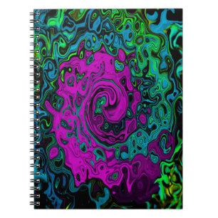 Bold Magenta Abstrakt Groovy Liquid Art Swirl Notizblock