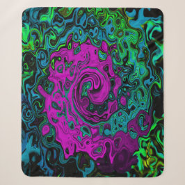 Bold Magenta Abstrakt Groovy Liquid Art Swirl Sherpadecke