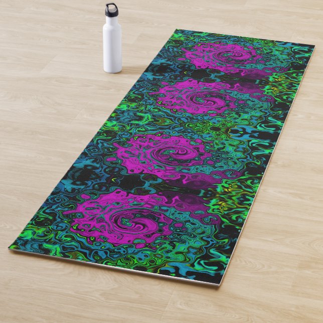 Bold Magenta Abstrakt Groovy Liquid Art Swirl Yogamatte (Beispiel)