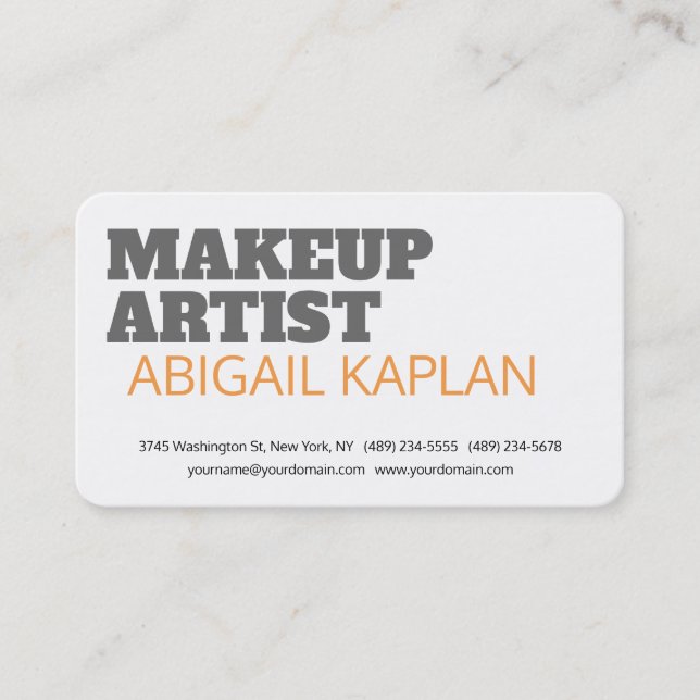 Bold Makeup Artist Moderne Schlichte Minimalistisc Visitenkarte (Vorderseite)