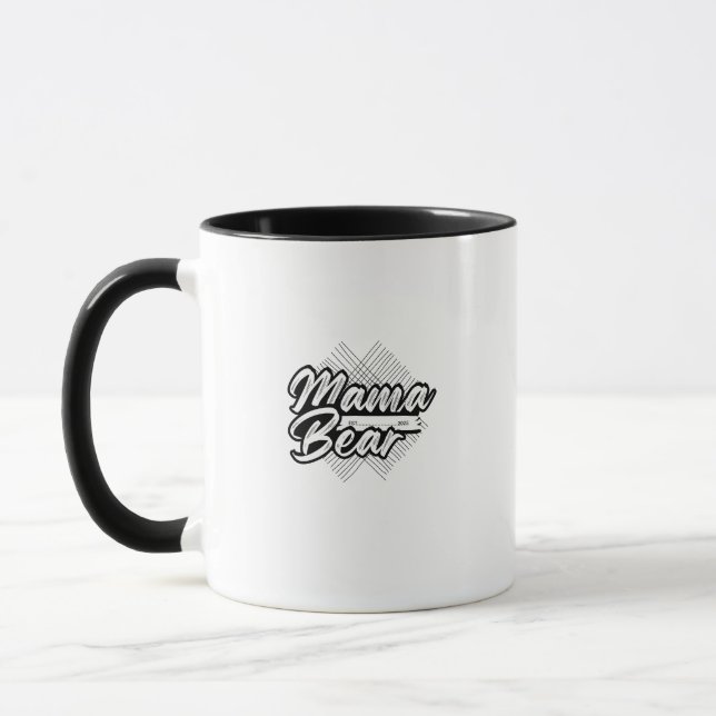 Bold Mama Bear Black & White Design Tasse (Links)