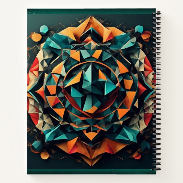 Bold Mandala-Inspiriert Notebook Notizbuch (Rückseite)