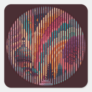 Bold Maroon Retro City Sticker #0001 - Anpassen