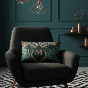 Bold Maximalist Art Nouveau Monogram Dekokissen