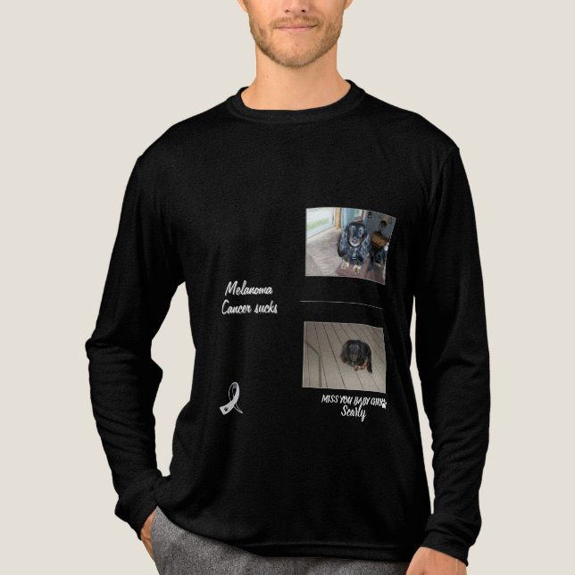 Bold Melanoma Pet Memorial Photo Layout Tri-Blend Shirt (Vorderseite)