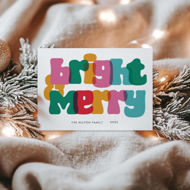 Bold Merry Bright Holiday Card Feiertagskarte (Von Creator hochgeladen)