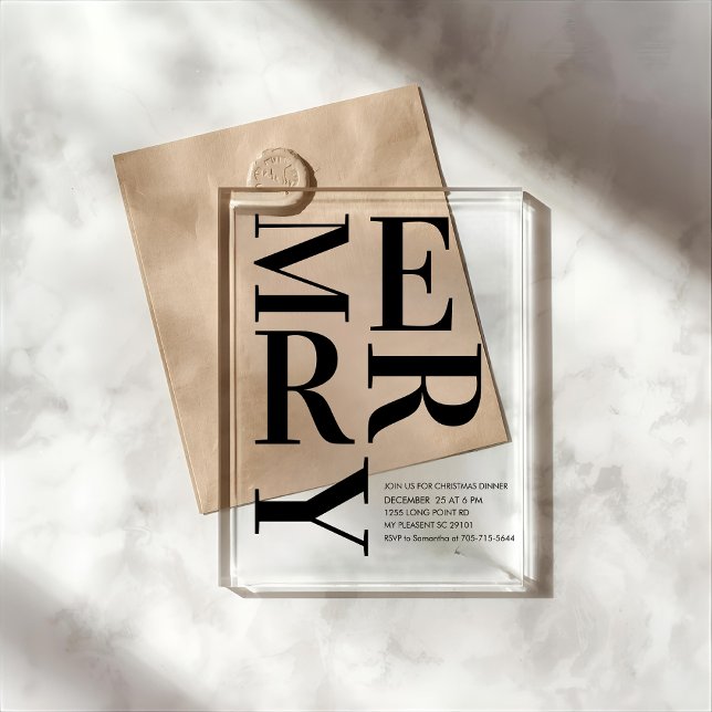 Bold MERRY Christmas Modern  Acryleinladungen (Von Creator hochgeladen)