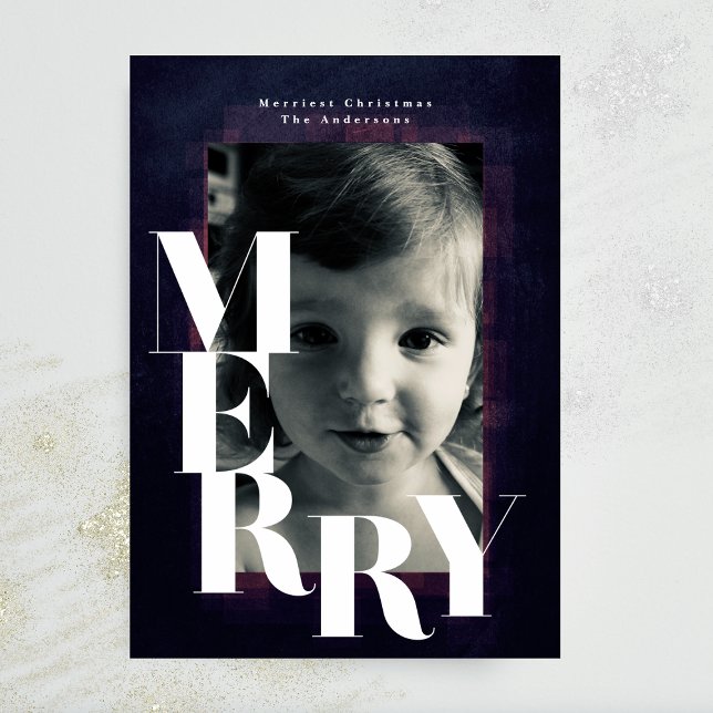 Bold MERRY Frame Christmas Foto Feiertagskarte (Von Creator hochgeladen)