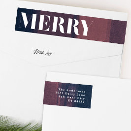 Bold Merry Navy Chalk Holiday Rücksendetikett