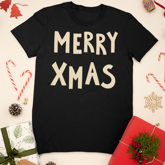 Bold Merry Xmas Typografy T-Shirt (Von Creator hochgeladen)