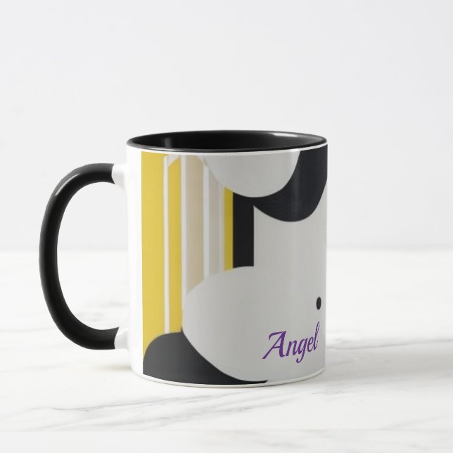 Bold Mid-Century Modern Abstract Geometric Art Tasse (Links)