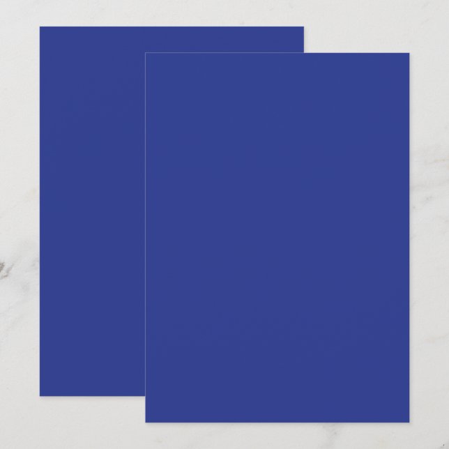 Bold Minimal Wedding Einladung in Deep Blue (Vorne/Hinten)