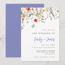 Bold Minimal Wildflower Wedding Invitation
