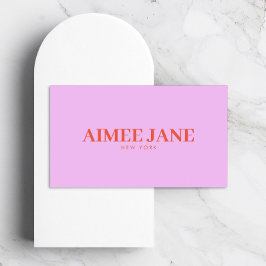 Bold Minimalist Luxury Boutique Pink/Orange Visitenkarte
