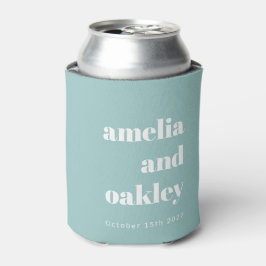 Bold Minimalistisch Aqua Blue Retro Custom Wedding Dosenkühler