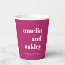 Bold Minimalistisch Berry Lila Retro Custom Weddin