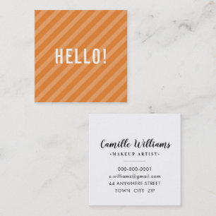 BOLD MINIMALISTISCH moderne, schlichte Hello Orang Quadratische Visitenkarte