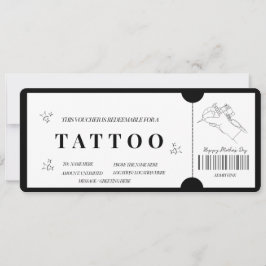 Bold Minimalistisch Tattoo Voucher laden Einladung