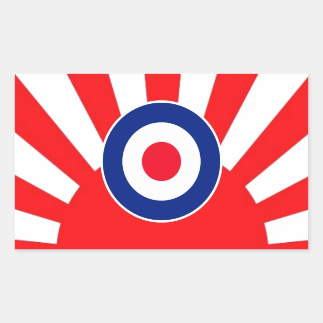 Bold MOD Target Roundel auf Burst Japan Rechteckiger Aufkleber (Vorderseite)