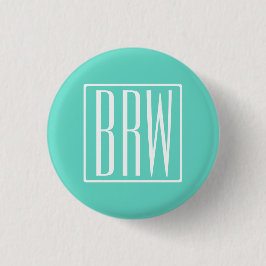 Bold Modern 3 White On Aqua Button