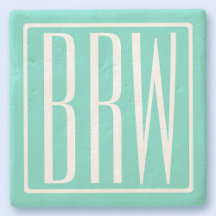 Bold Modern 3 White On Aqua