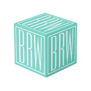 Bold Modern 3 White On Aqua Würfel