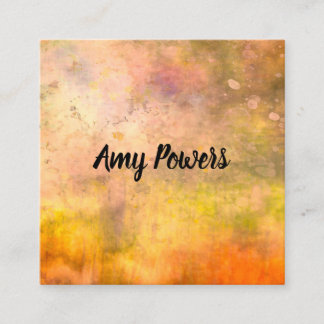 bold modern abstract art color splash quadratische visitenkarte