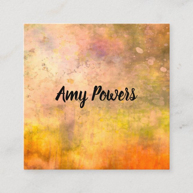 bold modern abstract art color splash quadratische visitenkarte (Vorderseite)