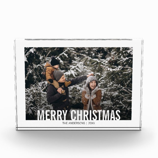 Bold Modern Christmas Holiday Foto Block (Vorderseite)