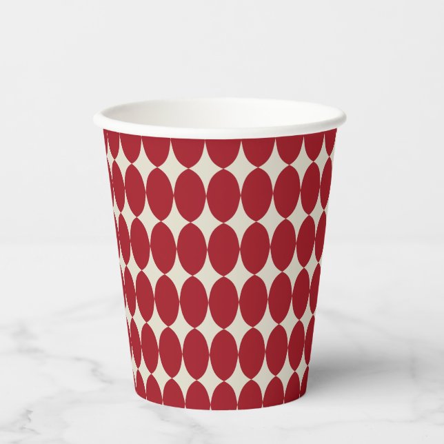 Bold Modern Christmas Red Baubles Festive Chic Pappbecher (Vorderseite)
