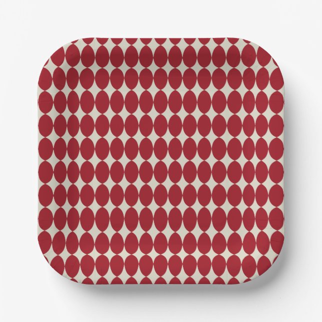 Bold Modern Christmas Red Baubles Festive Chic Pappteller (Vorderseite)