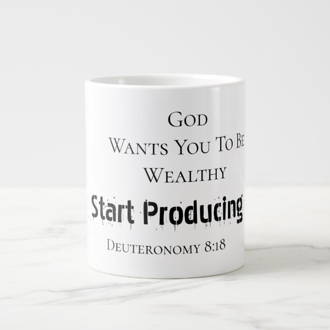 Bold Modern "God wants you to be wealthy" Faith  Jumbo-Tasse (Vorderseite)