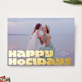 Bold Modern Gold Typografy Foto Weihnachtsgeschenk Folien Feiertagskarte