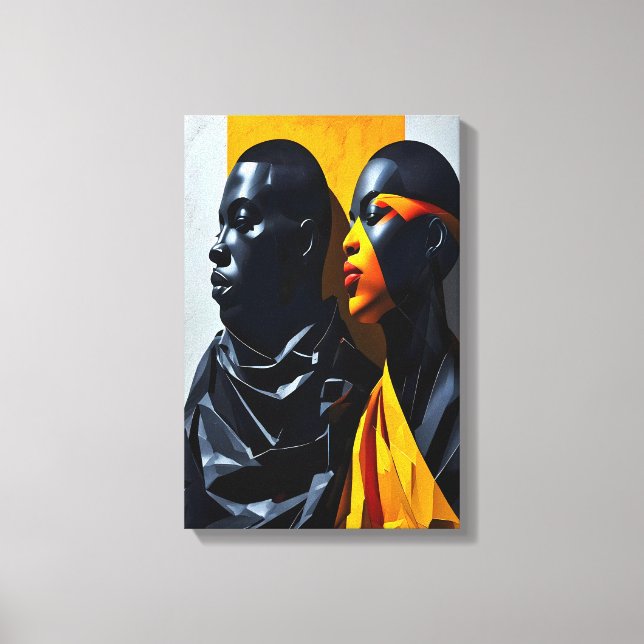 Bold Modern Portraits Abstrakt Geometric Art Leinwanddruck (Vorderseite)