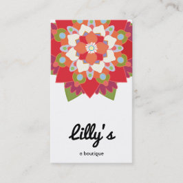 Bold Modern Red Floral Lotus Blume Visitenkarte