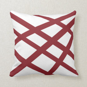 Bold Modern Red White Lines Kissen
