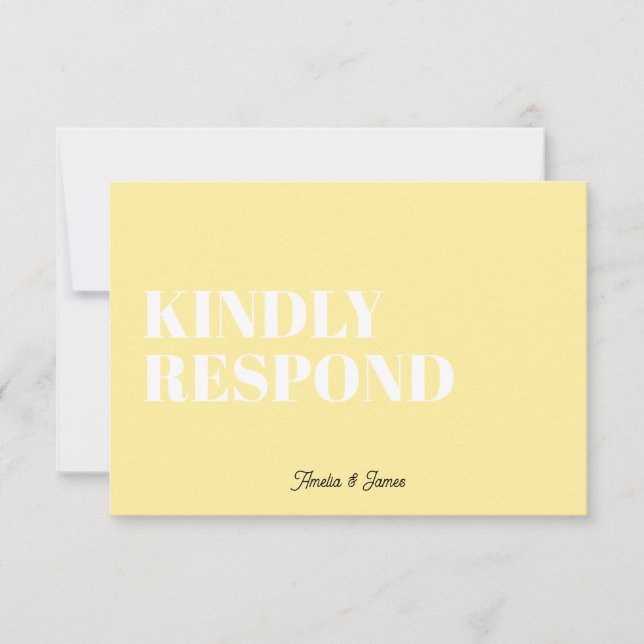 Bold modern Retro Funky Bright Wedding RSVP Karte (Vorderseite)