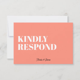 Bold modern Retro Funky Bright Wedding RSVP Karte