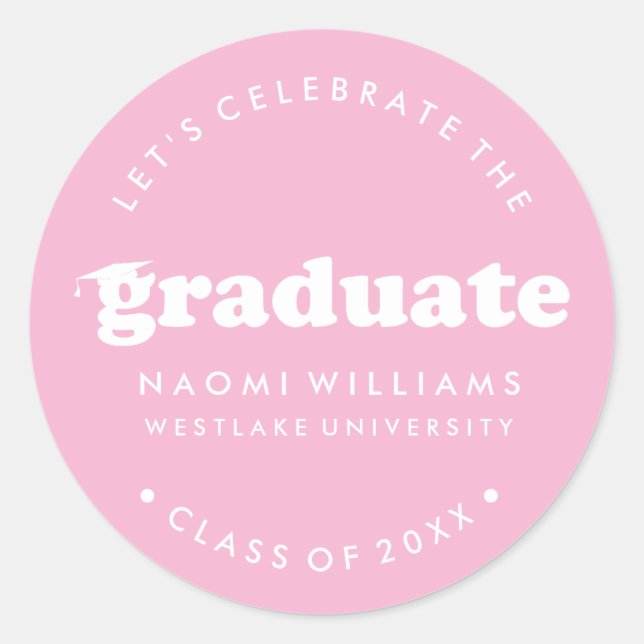 BOLD MODERN RETRO GRADUATE | ABSCHLUSS STICKER (Vorderseite)