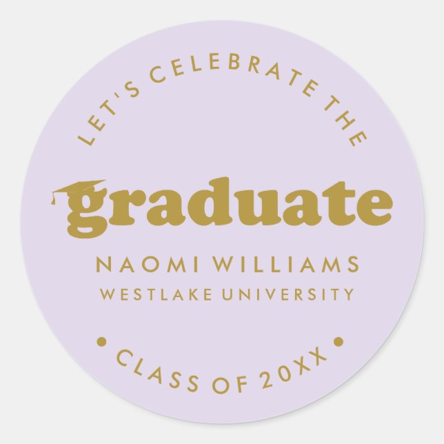 BOLD MODERN RETRO GRADUATE | ABSCHLUSS STICKER (Vorderseite)