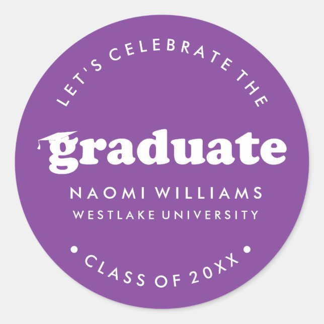 BOLD MODERN RETRO GRADUATE | ABSCHLUSS STICKER (Vorderseite)